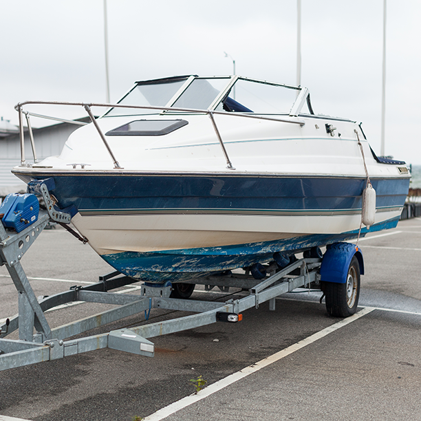 a boat on a trailer