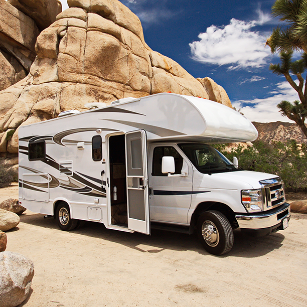 a parked Recreational Vehicle (RV)