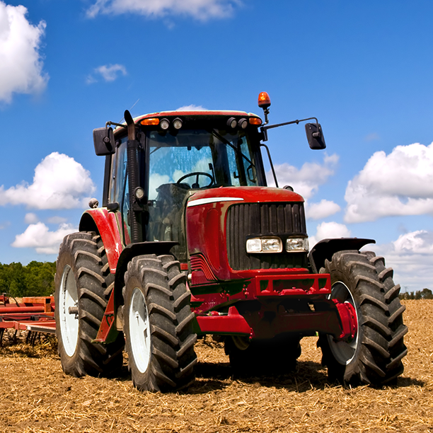 a tractor in a field