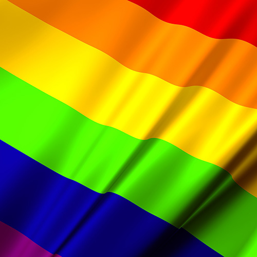 Rainbow flag close up