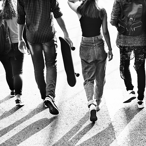 Group of youth walking together